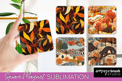 Fall Magnet Sublimation - Autumn Forest Magnet Designs Sublimation OrangeBrushStudio 