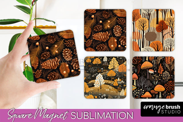 Fall Magnet Sublimation - Autumn Forest Magnet Designs Sublimation OrangeBrushStudio 