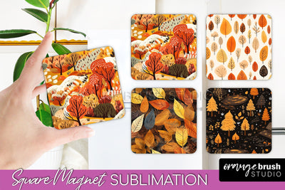 Fall Magnet Sublimation - Autumn Forest Magnet Designs Sublimation OrangeBrushStudio 