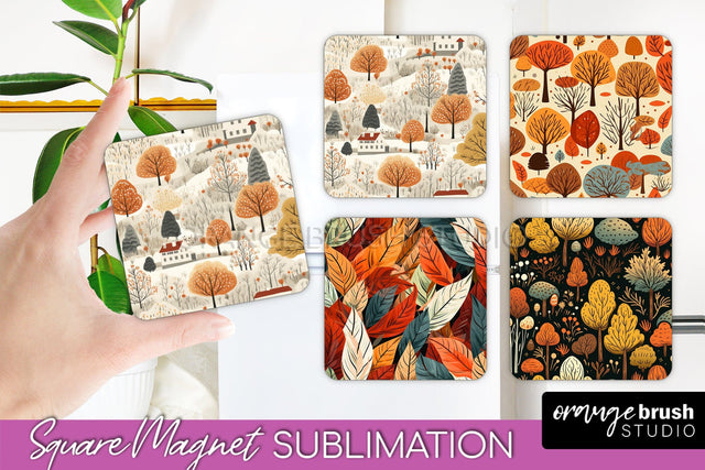 Fall Magnet Sublimation - Autumn Forest Magnet Designs Sublimation OrangeBrushStudio 