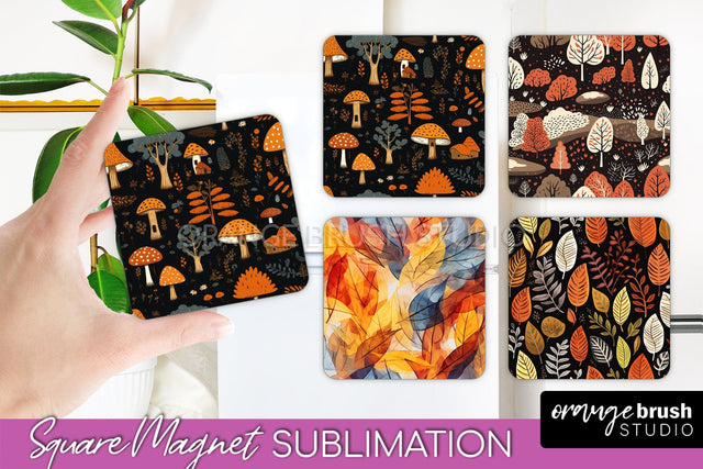 Fall Magnet Sublimation - Autumn Forest Magnet Designs Sublimation OrangeBrushStudio 