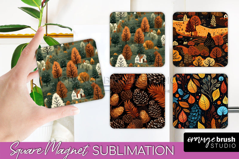 Fall Magnet Sublimation - Autumn Forest Magnet Designs Sublimation OrangeBrushStudio 