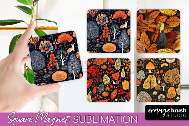 Fall Magnet Sublimation - Autumn Forest Magnet Designs Sublimation OrangeBrushStudio 