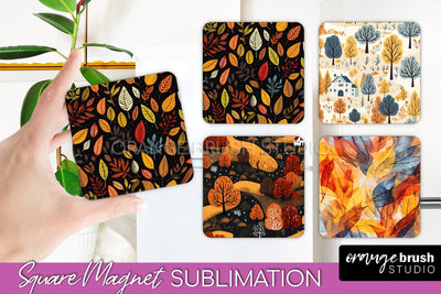 Fall Magnet Sublimation - Autumn Forest Magnet Designs Sublimation OrangeBrushStudio 
