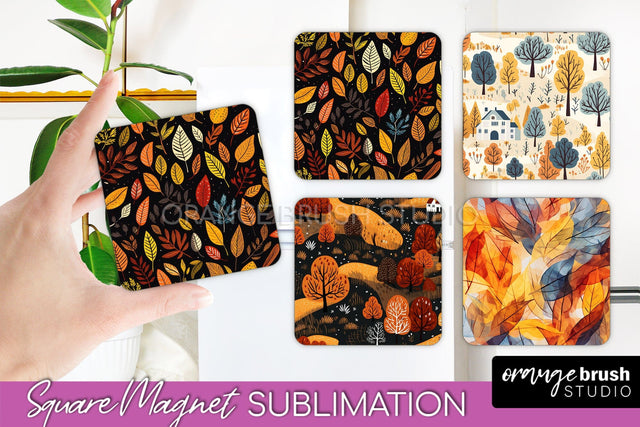 Fall Magnet Sublimation - Autumn Forest Magnet Designs Sublimation OrangeBrushStudio 