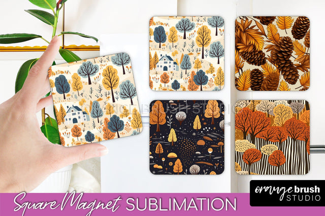 Fall Magnet Sublimation - Autumn Forest Magnet Designs Sublimation OrangeBrushStudio 