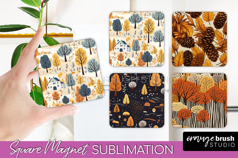 Fall Magnet Sublimation - Autumn Forest Magnet Designs Sublimation OrangeBrushStudio 