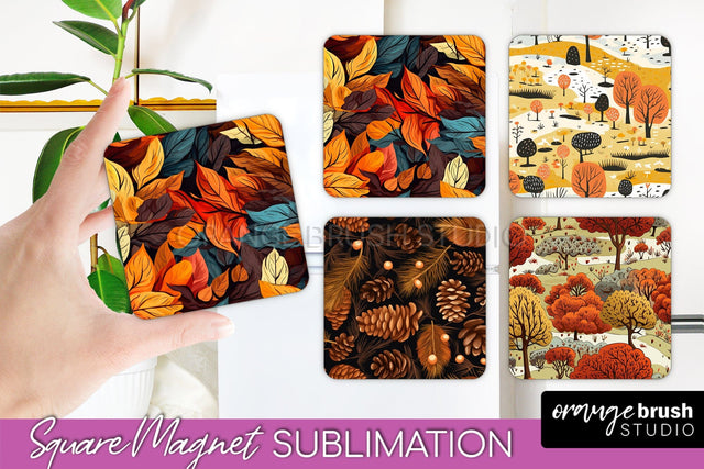 Fall Magnet Sublimation - Autumn Forest Magnet Designs Sublimation OrangeBrushStudio 