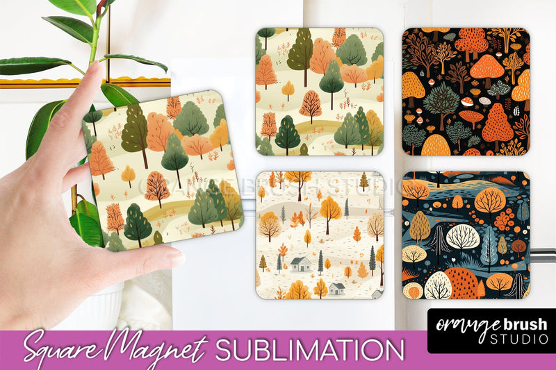 Fall Magnet Sublimation - Autumn Forest Magnet Designs Sublimation OrangeBrushStudio 