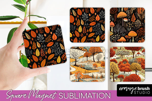 Fall Magnet Sublimation - Autumn Forest Magnet Designs Sublimation OrangeBrushStudio 