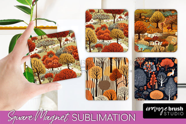 Fall Magnet Sublimation - Autumn Forest Magnet Designs Sublimation OrangeBrushStudio 