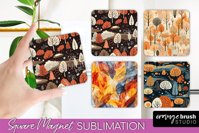 Fall Magnet Sublimation - Autumn Forest Magnet Designs Sublimation OrangeBrushStudio 