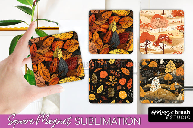 Fall Magnet Sublimation - Autumn Forest Magnet Designs Sublimation OrangeBrushStudio 
