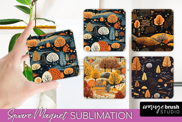 Fall Magnet Sublimation - Autumn Forest Magnet Designs Sublimation OrangeBrushStudio 