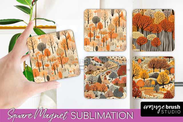 Fall Magnet Sublimation - Autumn Forest Magnet Designs Sublimation OrangeBrushStudio 