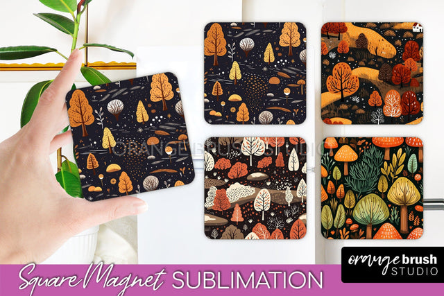 Fall Magnet Sublimation - Autumn Forest Magnet Designs Sublimation OrangeBrushStudio 