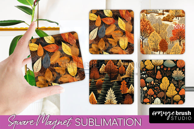 Fall Magnet Sublimation - Autumn Forest Magnet Designs Sublimation OrangeBrushStudio 