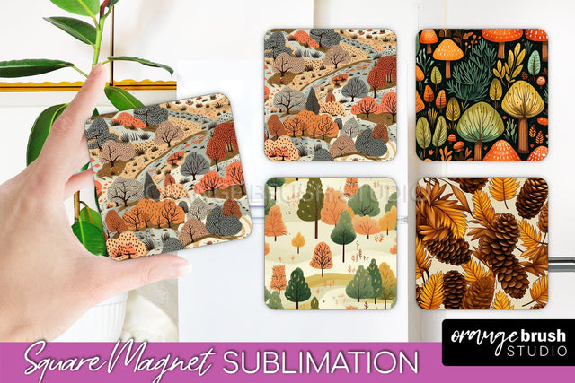 Fall Magnet Sublimation - Autumn Forest Magnet Designs Sublimation OrangeBrushStudio 