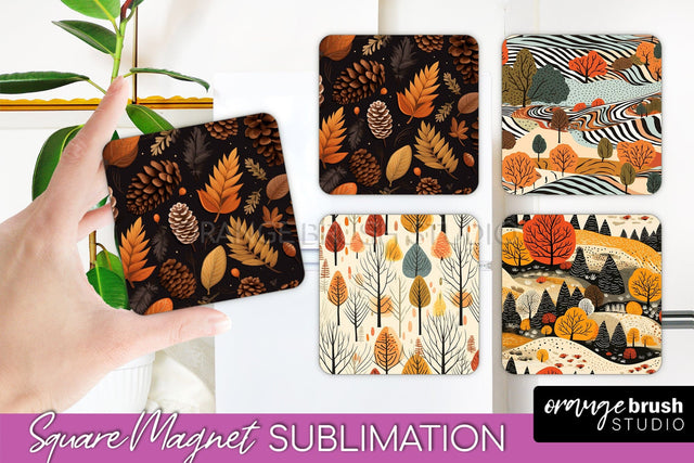 Fall Magnet Sublimation - Autumn Forest Magnet Designs Sublimation OrangeBrushStudio 