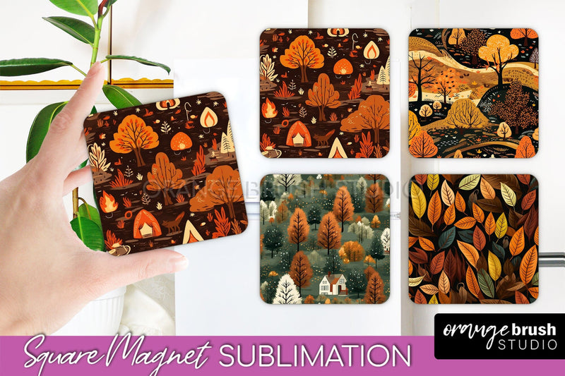 Fall Magnet Sublimation - Autumn Forest Magnet Designs Sublimation OrangeBrushStudio 