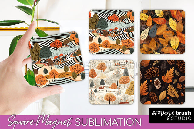 Fall Magnet Sublimation - Autumn Forest Magnet Designs Sublimation OrangeBrushStudio 