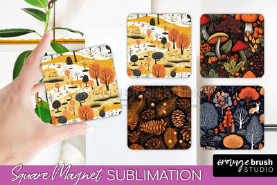 Fall Magnet Sublimation - Autumn Forest Magnet Designs Sublimation OrangeBrushStudio 