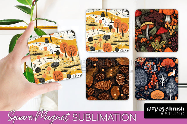 Fall Magnet Sublimation - Autumn Forest Magnet Designs Sublimation OrangeBrushStudio 