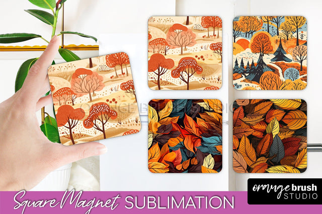 Fall Magnet Sublimation - Autumn Forest Magnet Designs Sublimation OrangeBrushStudio 