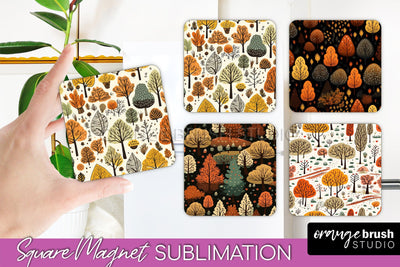 Fall Magnet Sublimation - Autumn Forest Magnet Designs Sublimation OrangeBrushStudio 