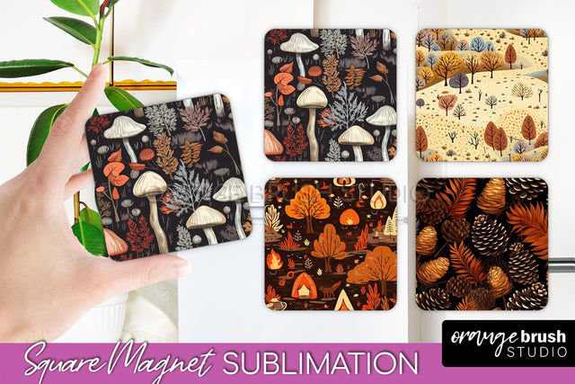 Fall Magnet Sublimation - Autumn Forest Magnet Designs Sublimation OrangeBrushStudio 