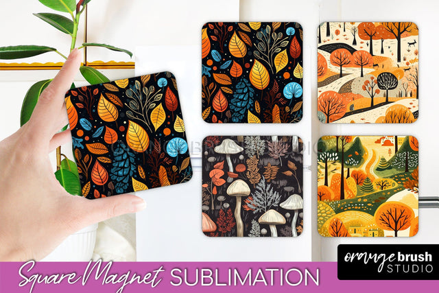 Fall Magnet Sublimation - Autumn Forest Magnet Designs Sublimation OrangeBrushStudio 