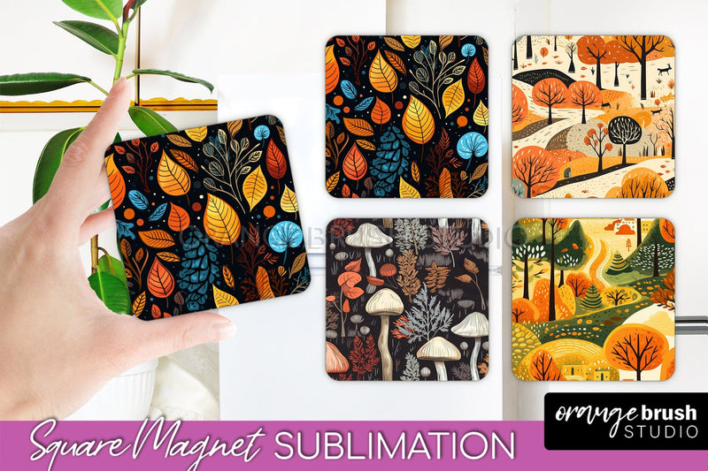 Fall Magnet Sublimation - Autumn Forest Magnet Designs Sublimation OrangeBrushStudio 