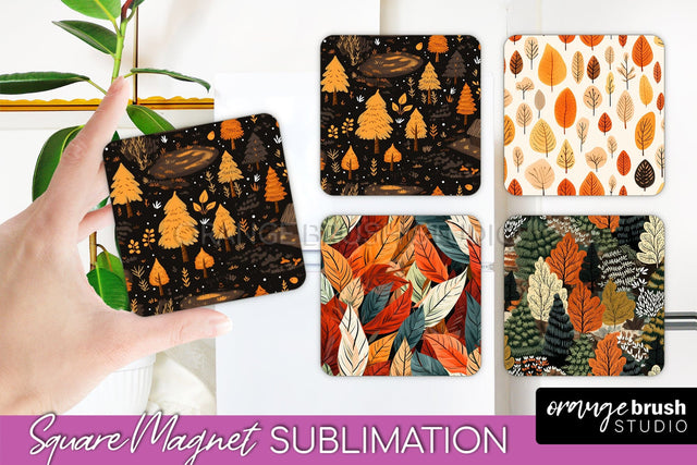Fall Magnet Sublimation - Autumn Forest Magnet Designs Sublimation OrangeBrushStudio 