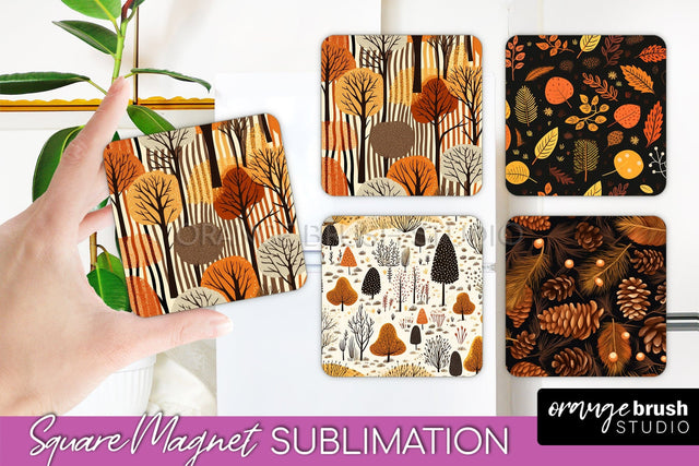 Fall Magnet Sublimation - Autumn Forest Magnet Designs Sublimation OrangeBrushStudio 