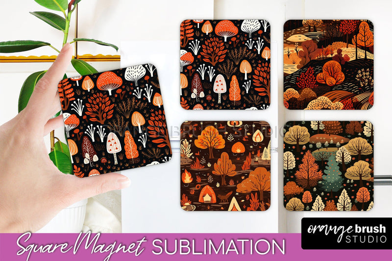 Fall Magnet Sublimation - Autumn Forest Magnet Designs Sublimation OrangeBrushStudio 