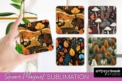 Fall Magnet Sublimation - Autumn Forest Magnet Designs Sublimation OrangeBrushStudio 