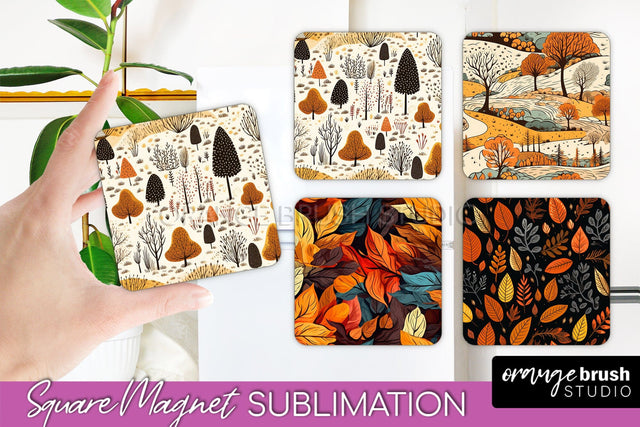 Fall Magnet Sublimation - Autumn Forest Magnet Designs Sublimation OrangeBrushStudio 