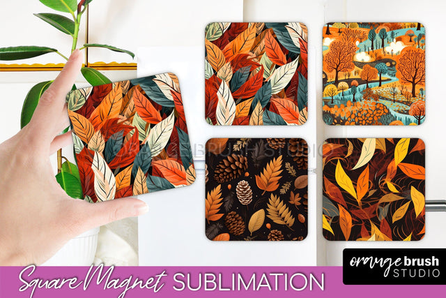 Fall Magnet Sublimation - Autumn Forest Magnet Designs Sublimation OrangeBrushStudio 