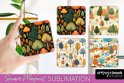 Fall Magnet Sublimation - Autumn Forest Magnet Designs Sublimation OrangeBrushStudio 