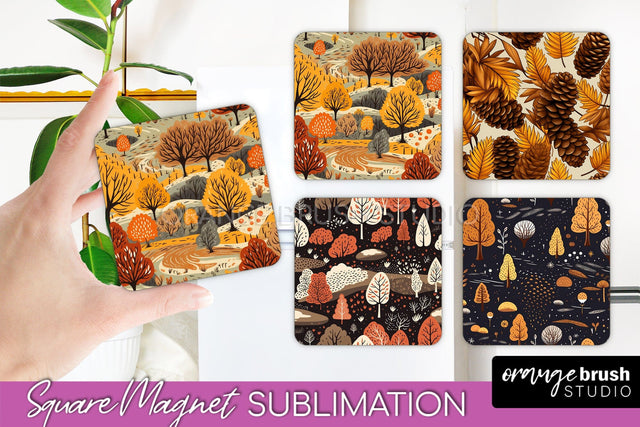Fall Magnet Sublimation - Autumn Forest Magnet Designs Sublimation OrangeBrushStudio 