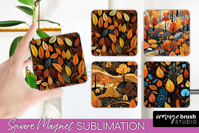 Fall Magnet Sublimation - Autumn Forest Magnet Designs Sublimation OrangeBrushStudio 