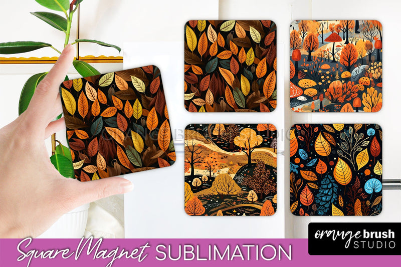 Fall Magnet Sublimation - Autumn Forest Magnet Designs Sublimation OrangeBrushStudio 