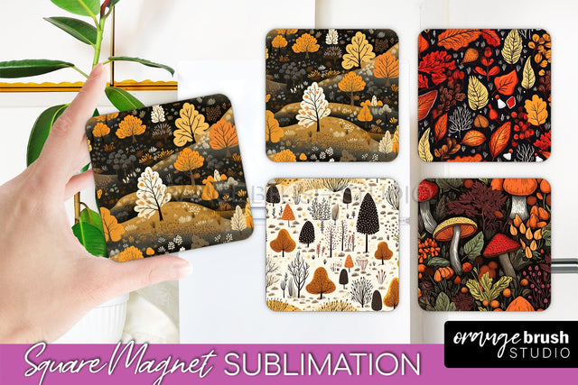 Fall Magnet Sublimation - Autumn Forest Magnet Designs Sublimation OrangeBrushStudio 