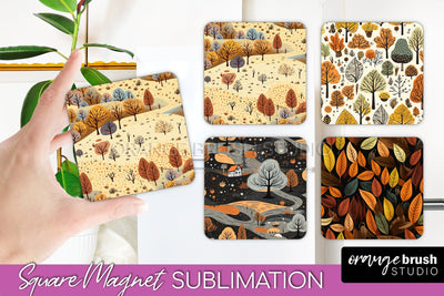 Fall Magnet Sublimation - Autumn Forest Magnet Designs Sublimation OrangeBrushStudio 