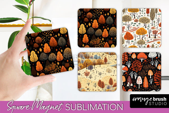 Fall Magnet Sublimation - Autumn Forest Magnet Designs Sublimation OrangeBrushStudio 