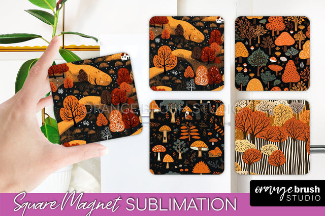 Fall Magnet Sublimation - Autumn Forest Magnet Designs Sublimation OrangeBrushStudio 