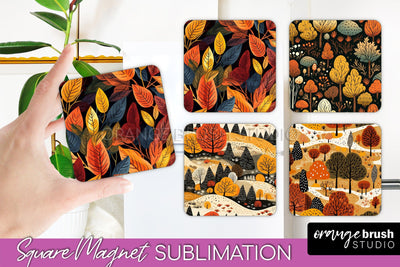 Fall Magnet Sublimation - Autumn Forest Magnet Designs Sublimation OrangeBrushStudio 