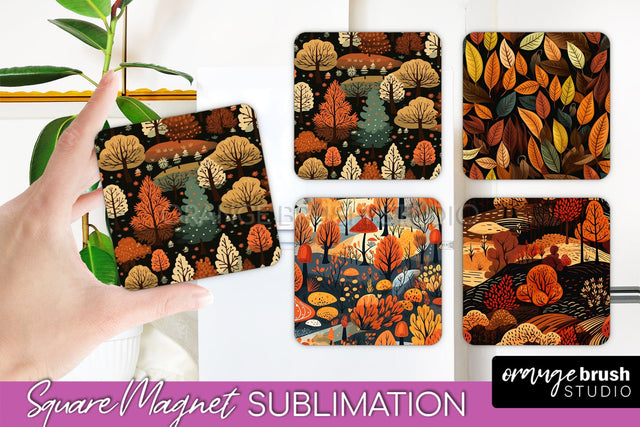 Fall Magnet Sublimation - Autumn Forest Magnet Designs Sublimation OrangeBrushStudio 