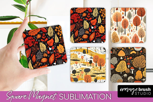 Fall Magnet Sublimation - Autumn Forest Magnet Designs Sublimation OrangeBrushStudio 