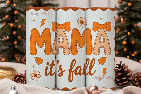 Fall Mama Tumbler Wrap PNG Sublimation DesignSVG 